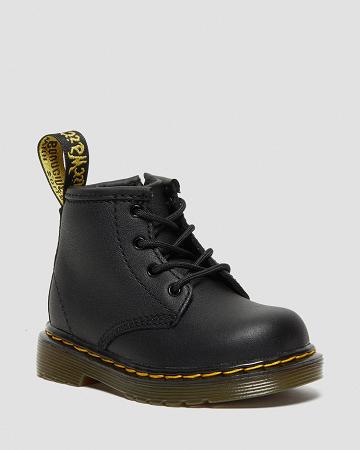 Black Kids' Dr Martens Infant 1460 Softy T Leather Lace Up Boots | CA 672JPQ